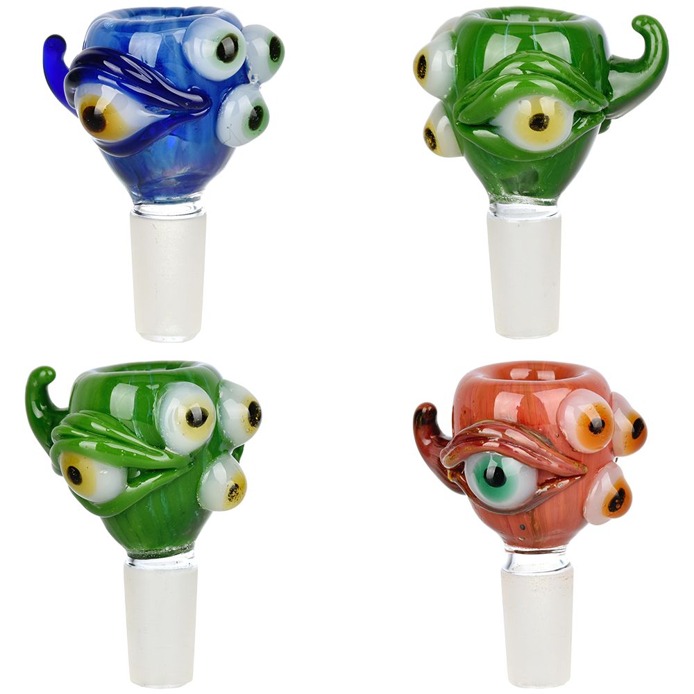 Five Eyed Monster Herb Slide - 14mm M / Colors Vary