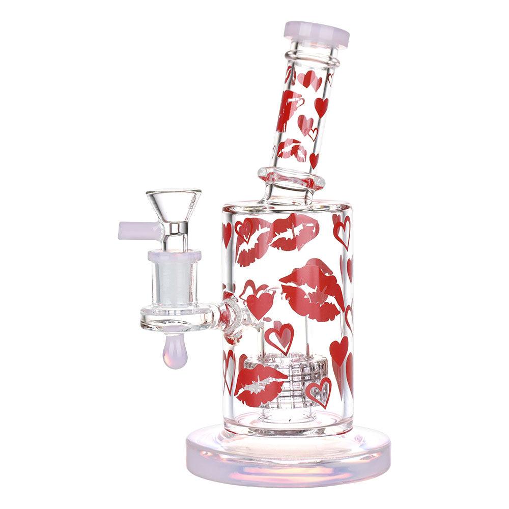 Lipstick Kiss Glass Water Pipe - 8" / 14mm F