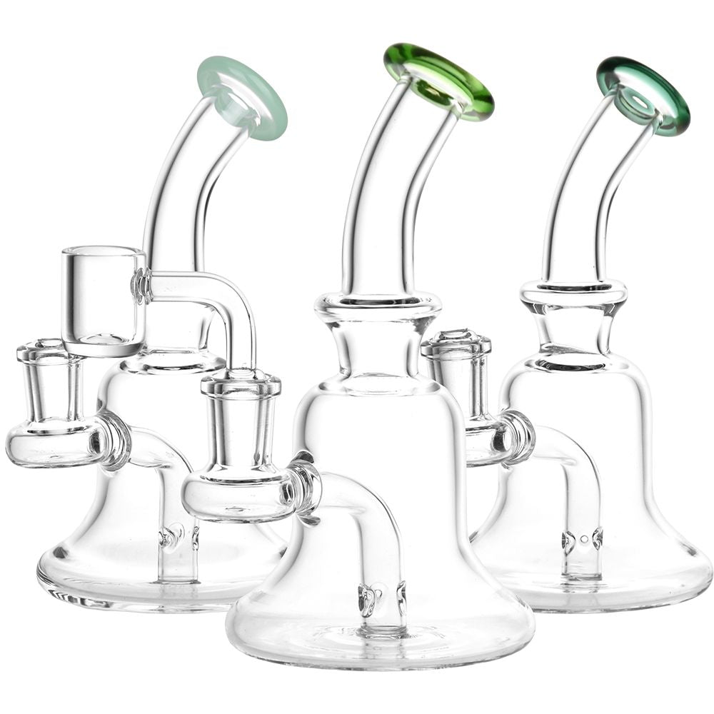 No Muss, No Fuss Bell Style Glass Dab Rig - 6.25" / 14mm F / Colors Vary