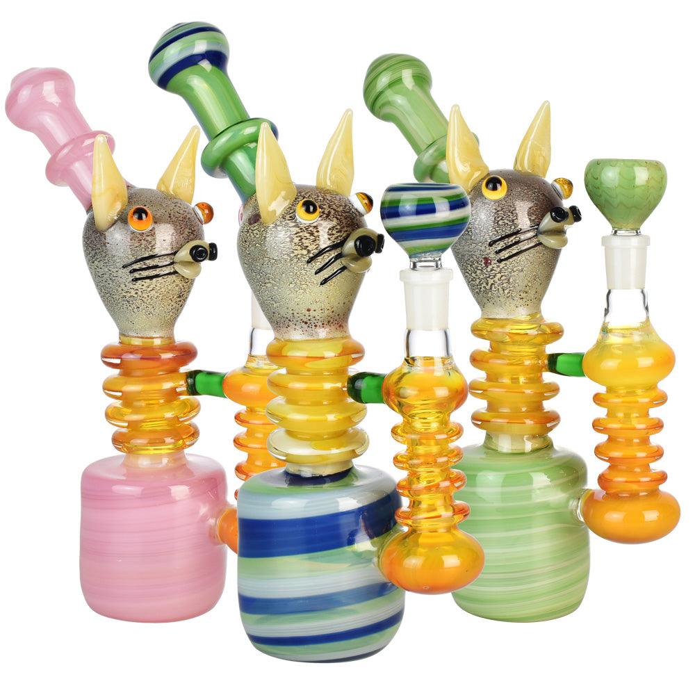 Dazed Cat Water Pipe - 10"/14mm F/Colors Vary - SmokeWeed.com