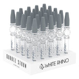 25CT DISPLAY - White Rhino Quartz V3 Dab Straw w/ Silicone Cap - 5"