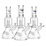 Diamond Glass Gold Little Beaker Water Pipe - 8"/14mm F/Clrs Vry - SmokeWeed.com