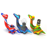 Dinosaur Silicone Hand Pipe - 5" / Colors Vary - SmokeWeed.com