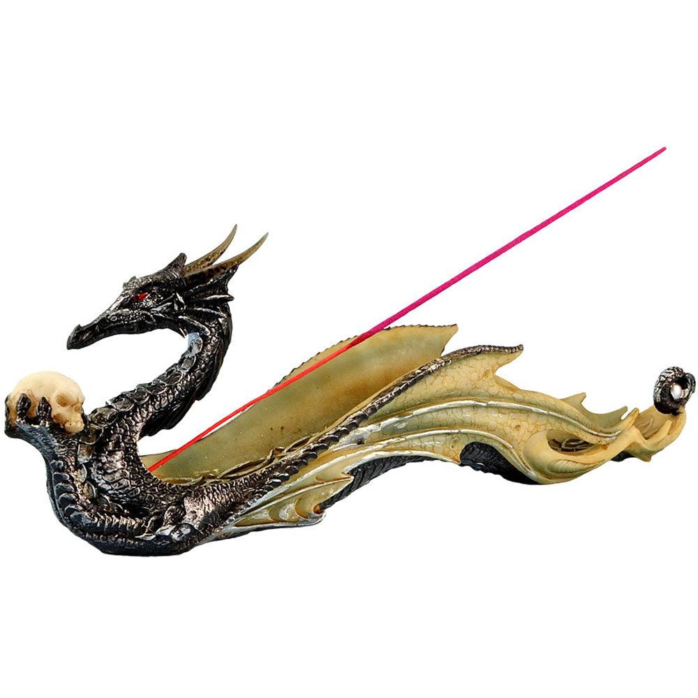 Dragon Holding Skull Incense Burner - SmokeWeed.com