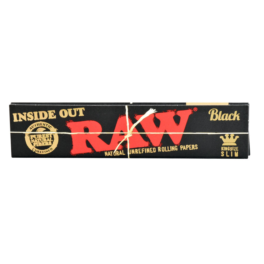 RAW Black Classic Inside Out Rolling Papers | King Size Slim | 50pk Display