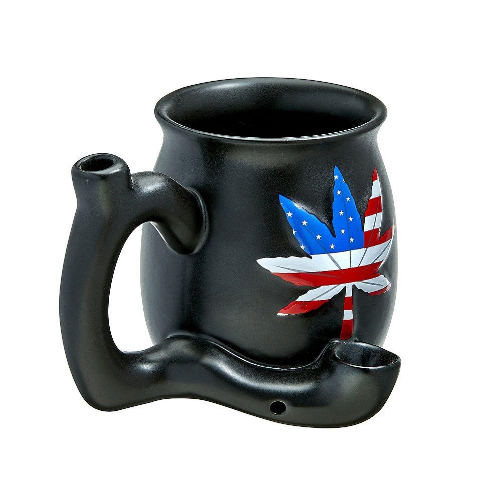 embossed patriotic leaf roast & toast mug - SmokeWeed.com