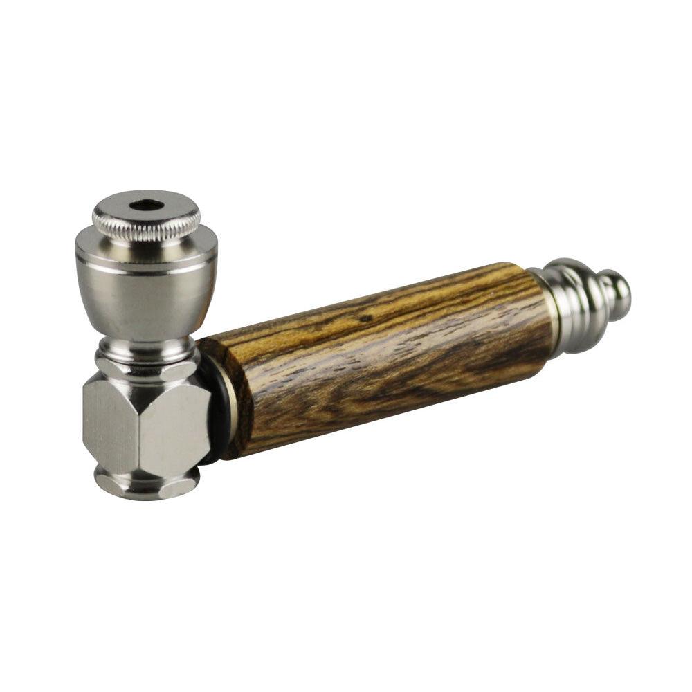 Exotic Wood & Stainless Steel Hand Pipe - SmokeWeed.com