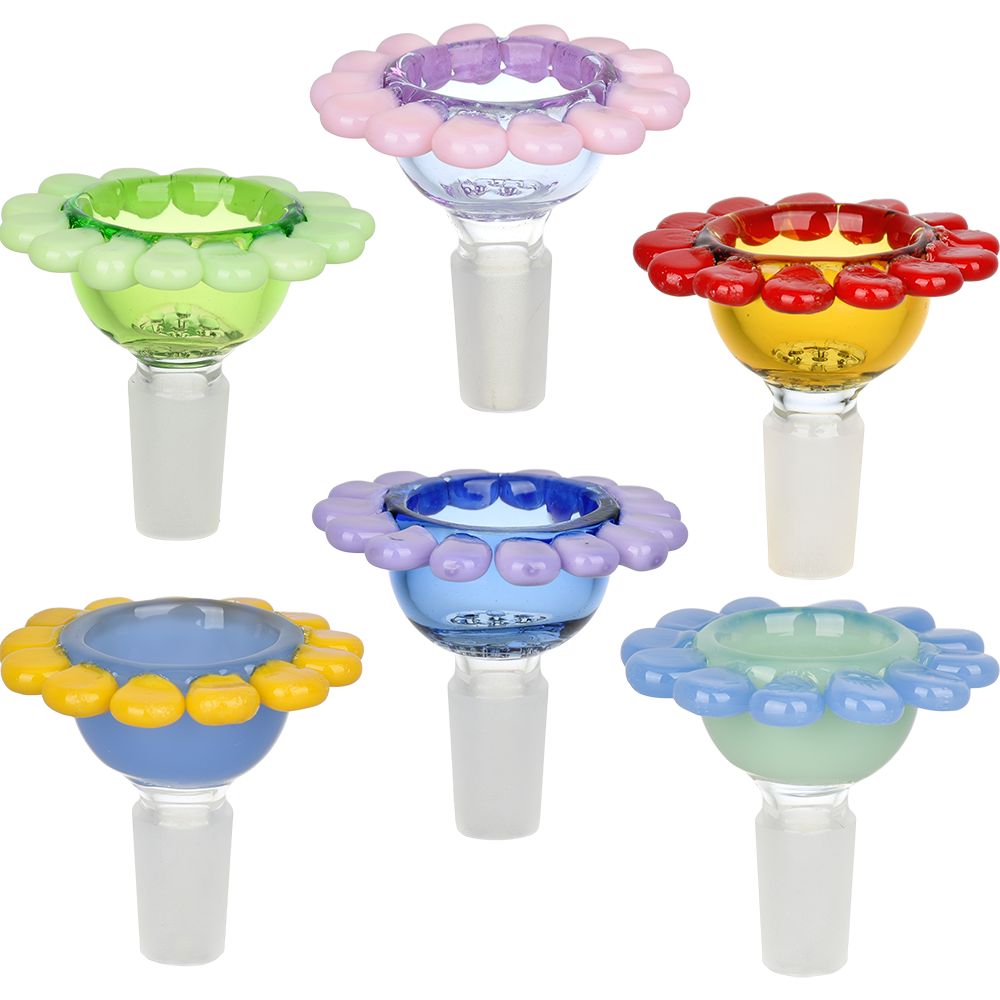 6CT BUNDLE - Spring Flowers Herb Slide - 14mm M / Assorted Colors