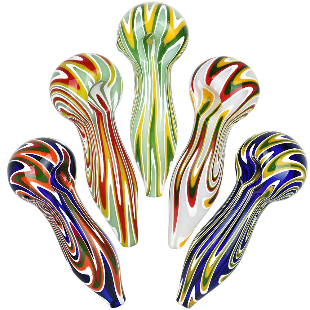 10CT BUNDLE - Eternal Flame Glass Spoon Pipe - 5" / Colors Vary