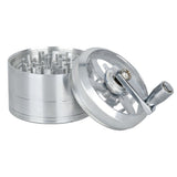 Piranha RETRO Clear Crank Top Aluminum Grinder | 4pc | 2.5"