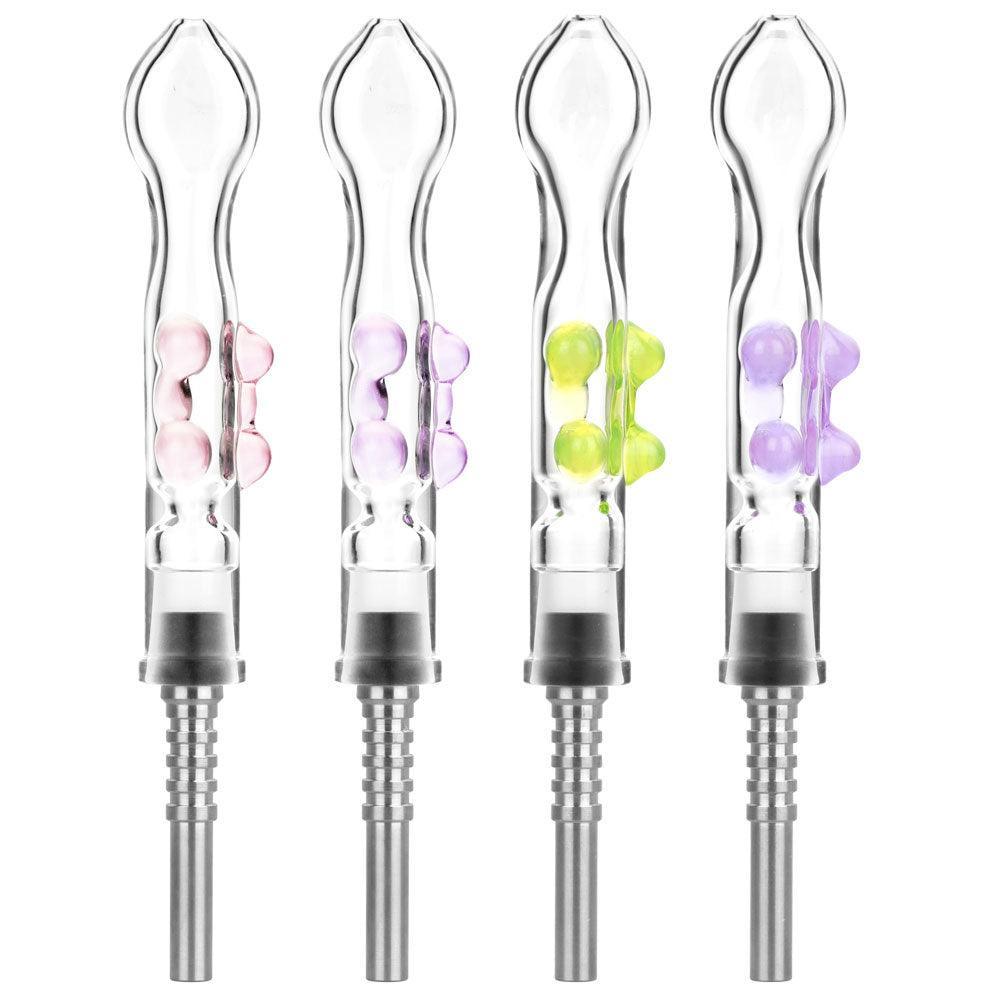 Flat Pinch Dab Straw w/ Titanium Tip - 6" / Colors Vary - SmokeWeed.com