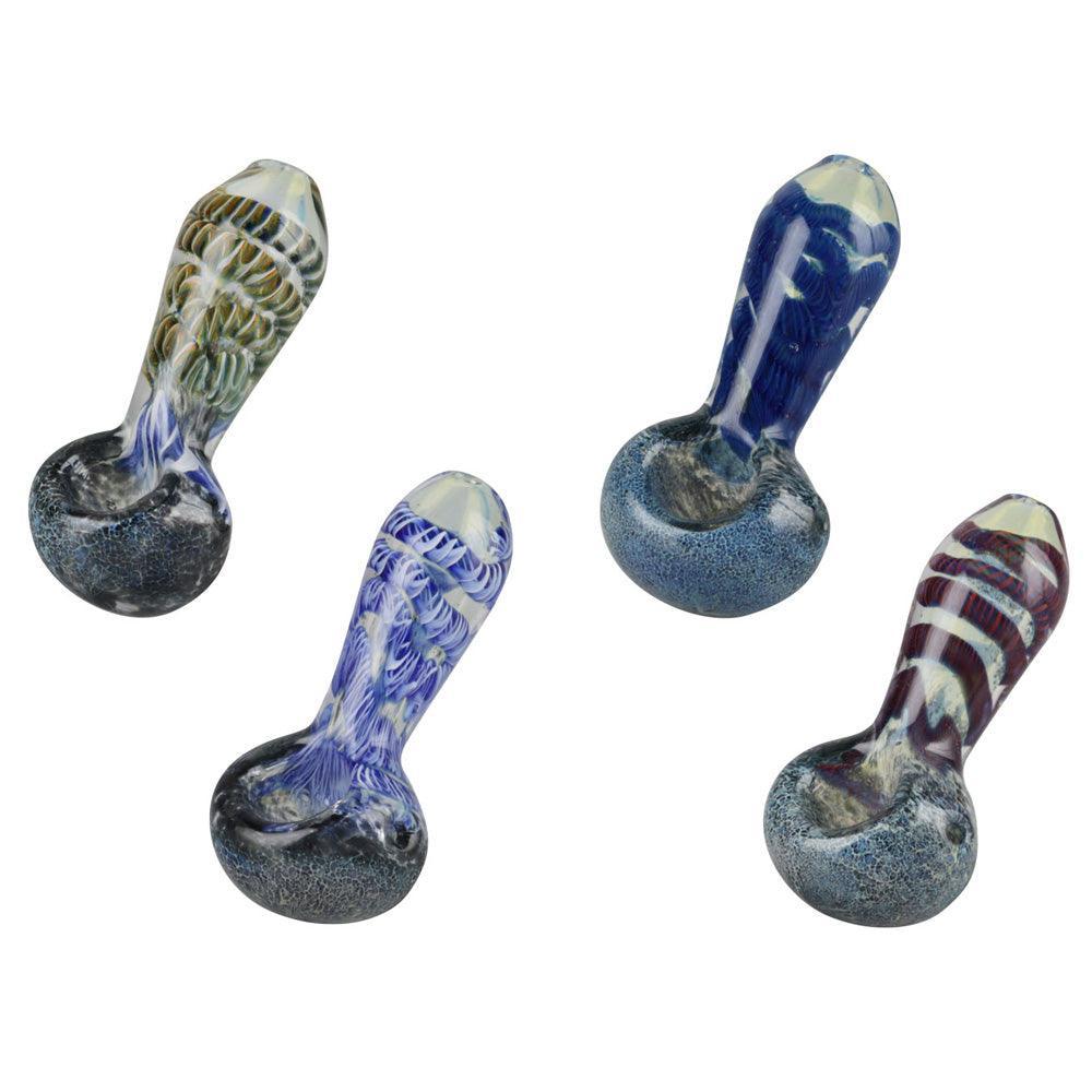 Frit & Cord Worked Spoon Hand Pipe - SmokeWeed.com