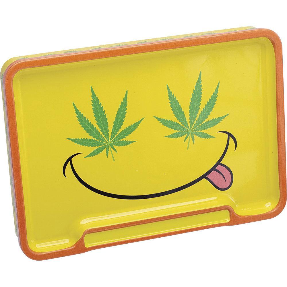 Fujima Leaf Rolling Tray Stash Box | 8"x5.75" | Asst | 6pc Display - SmokeWeed.com