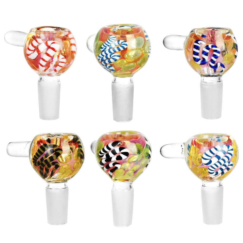 Fumed Rope Glass Herb Slide - 14mm M / Colors Vary - SmokeWeed.com