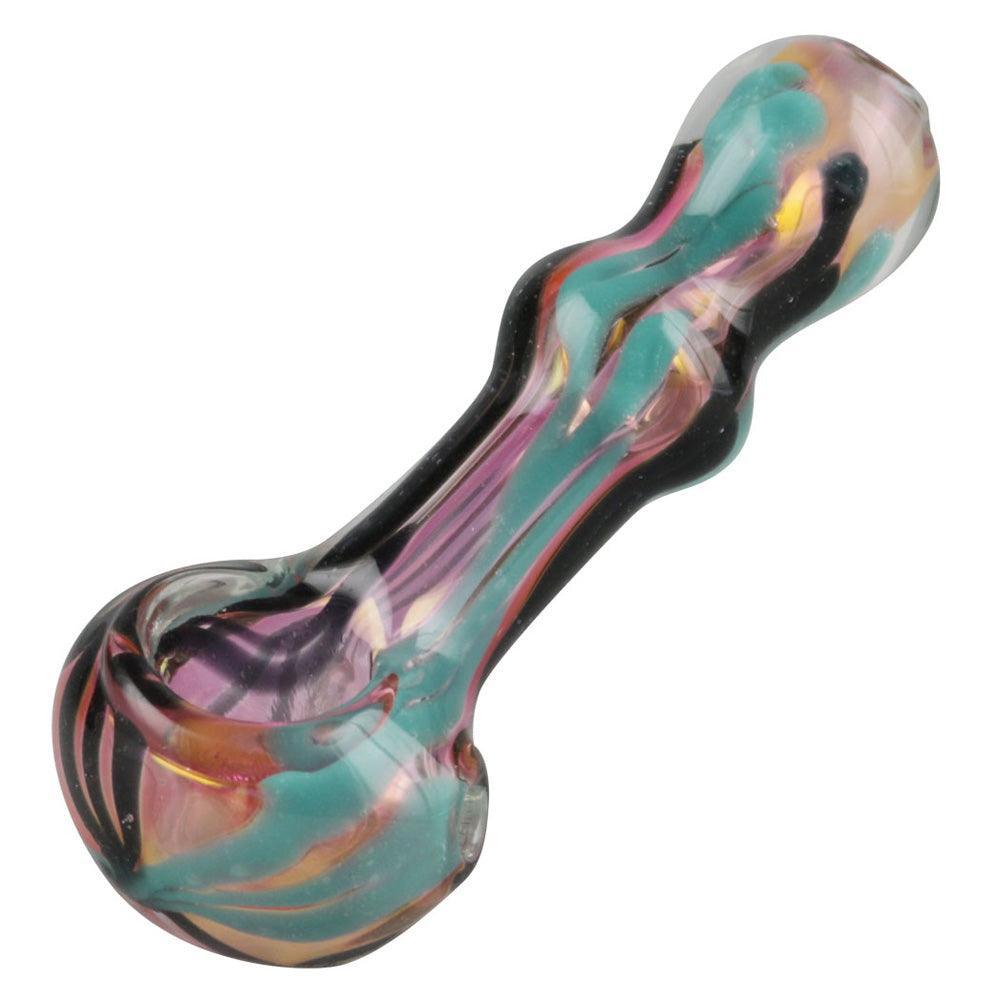Gold Fumed Wigwag Hand Pipe - 4" / Colors Vary - SmokeWeed.com