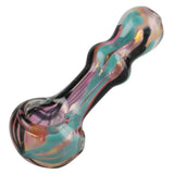 Gold Fumed Wigwag Hand Pipe - 4" / Colors Vary - SmokeWeed.com