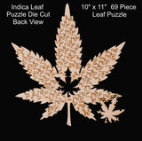 Indica Leaf Shape Puzzle: Sport Farmer "Witches Fuel" 10" x 11" 69 Piece 1/4 Inch thick Maple Wood Jigsaw - SmokeWeed.com