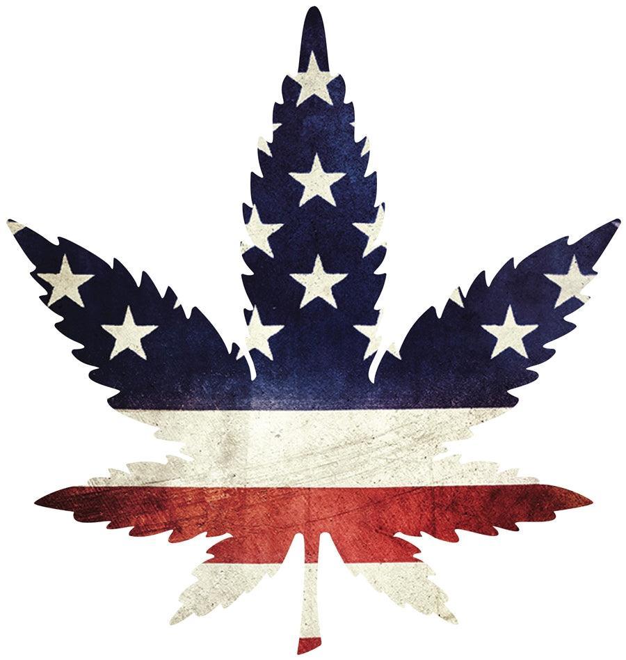 Indica Leaf Shape Puzzle: "Stars and Stripe" 10" x 11" 69 Piece 1/4 Inch thick Maple Wood Jigsaw Puzzle - SmokeWeed.com
