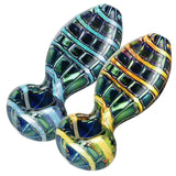 Iridescent Jewel Flat Neck Glass Pipe - 4.5" / Colors Vary - SmokeWeed.com