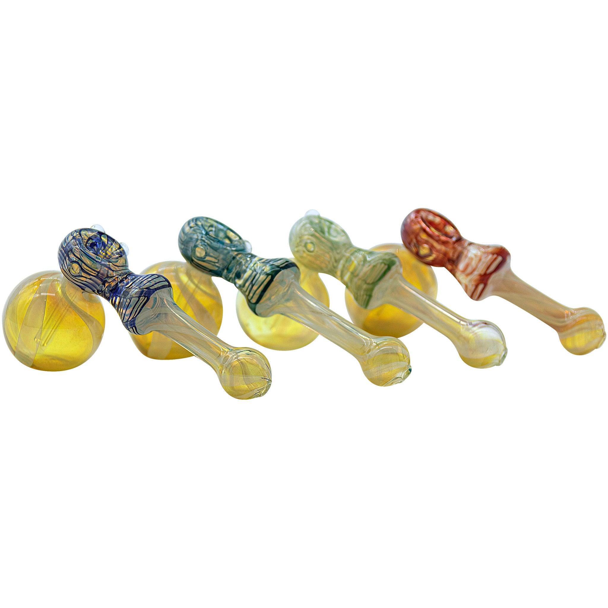 LA Pipes "Raked Hammer" Fumed Hammer Bubbler Pipe (Various Colors) - SmokeWeed.com