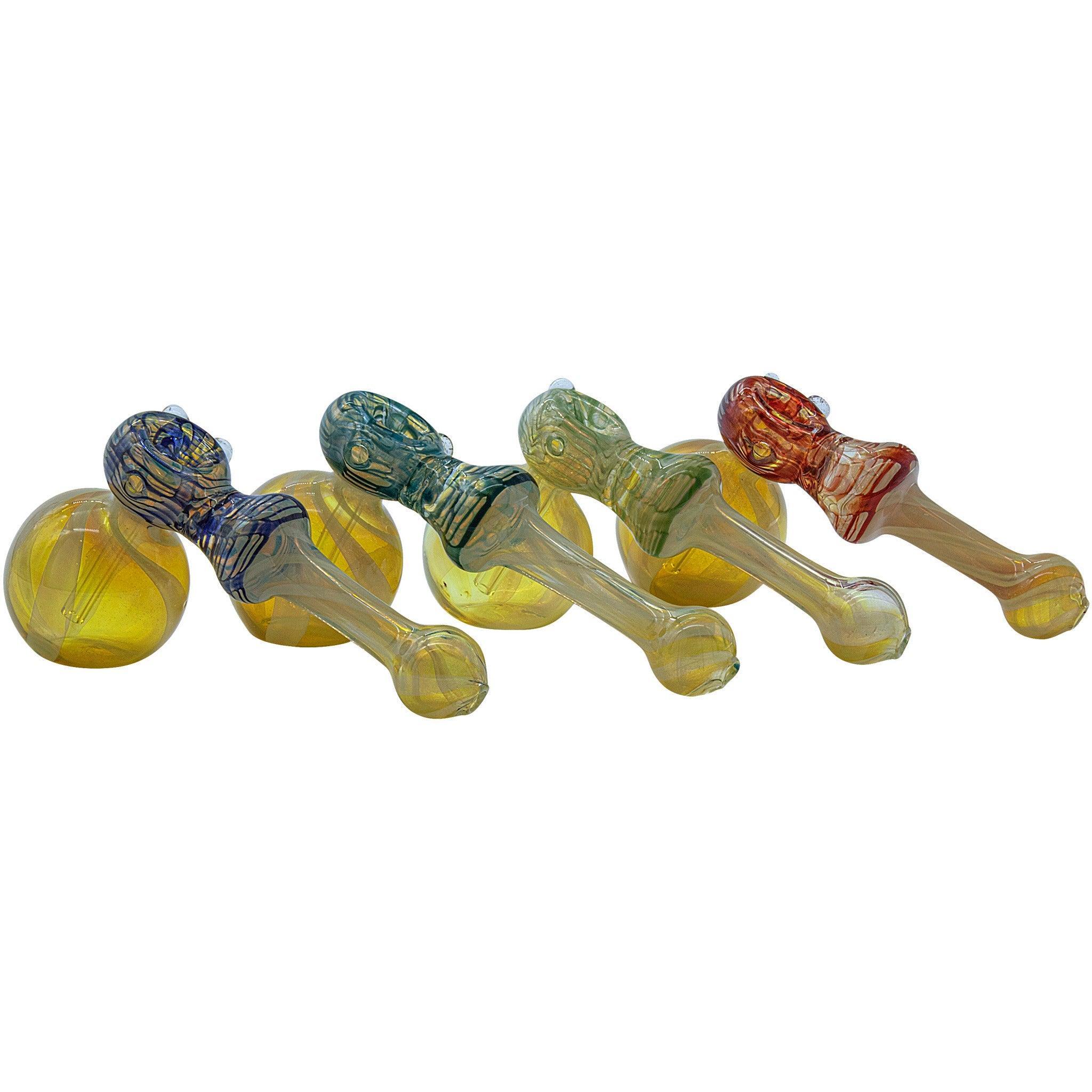LA Pipes "Raked Hammer" Fumed Hammer Bubbler Pipe (Various Colors) - SmokeWeed.com