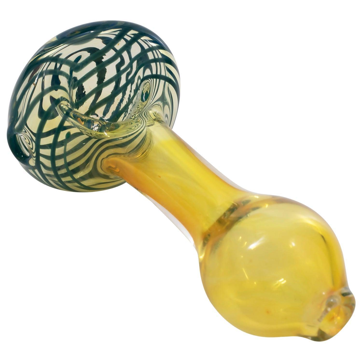 LA Pipes Spiral-Head Color Changing Glass Spoon Pipe - SmokeWeed.com