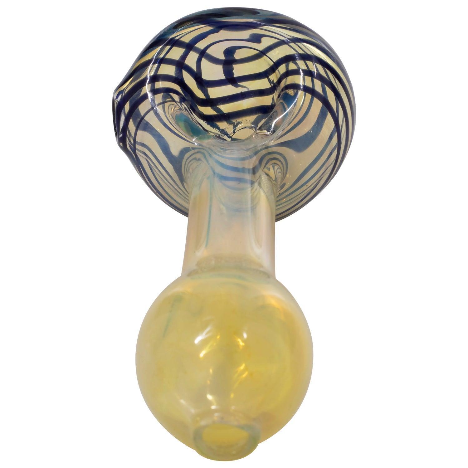 LA Pipes Spiral-Head Color Changing Glass Spoon Pipe - SmokeWeed.com
