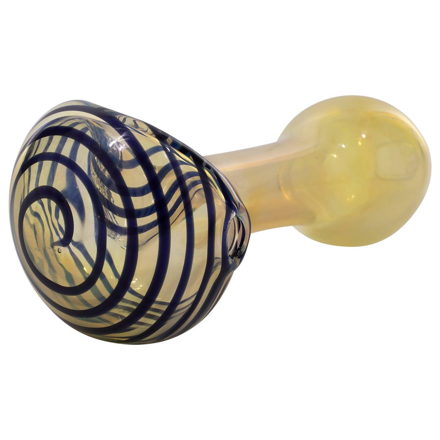 LA Pipes Spiral-Head Color Changing Glass Spoon Pipe - SmokeWeed.com