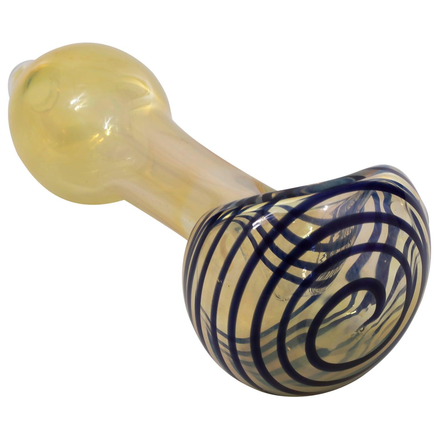LA Pipes Spiral-Head Color Changing Glass Spoon Pipe - SmokeWeed.com