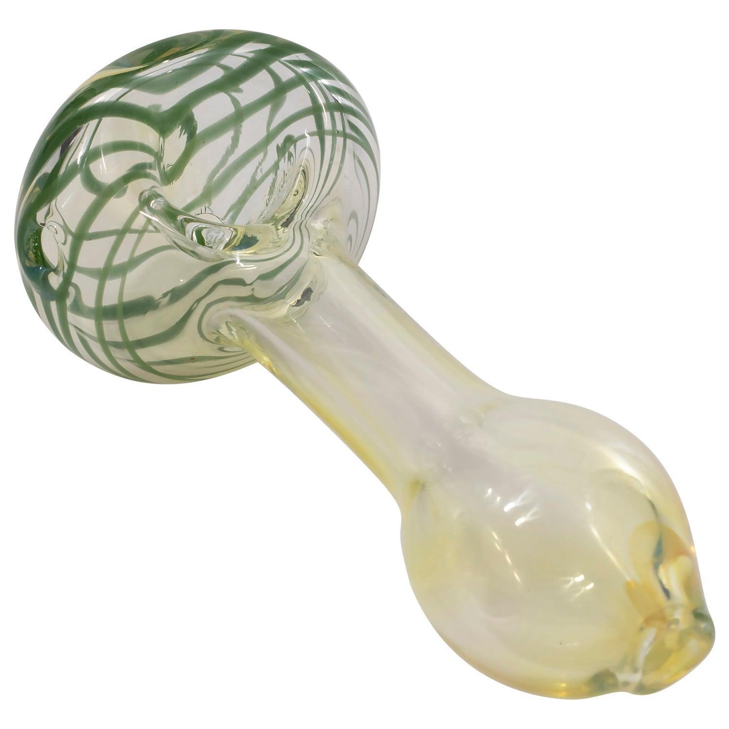 LA Pipes Spiral-Head Color Changing Glass Spoon Pipe - SmokeWeed.com