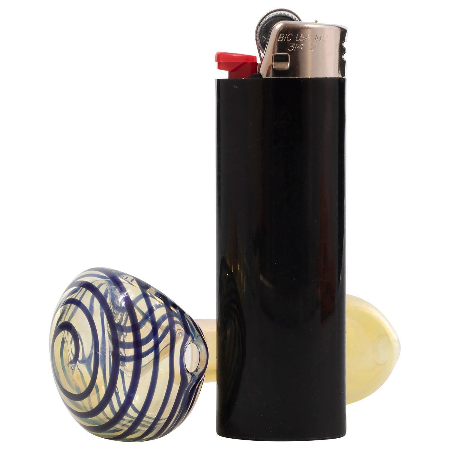 LA Pipes Spiral-Head Color Changing Glass Spoon Pipe - SmokeWeed.com