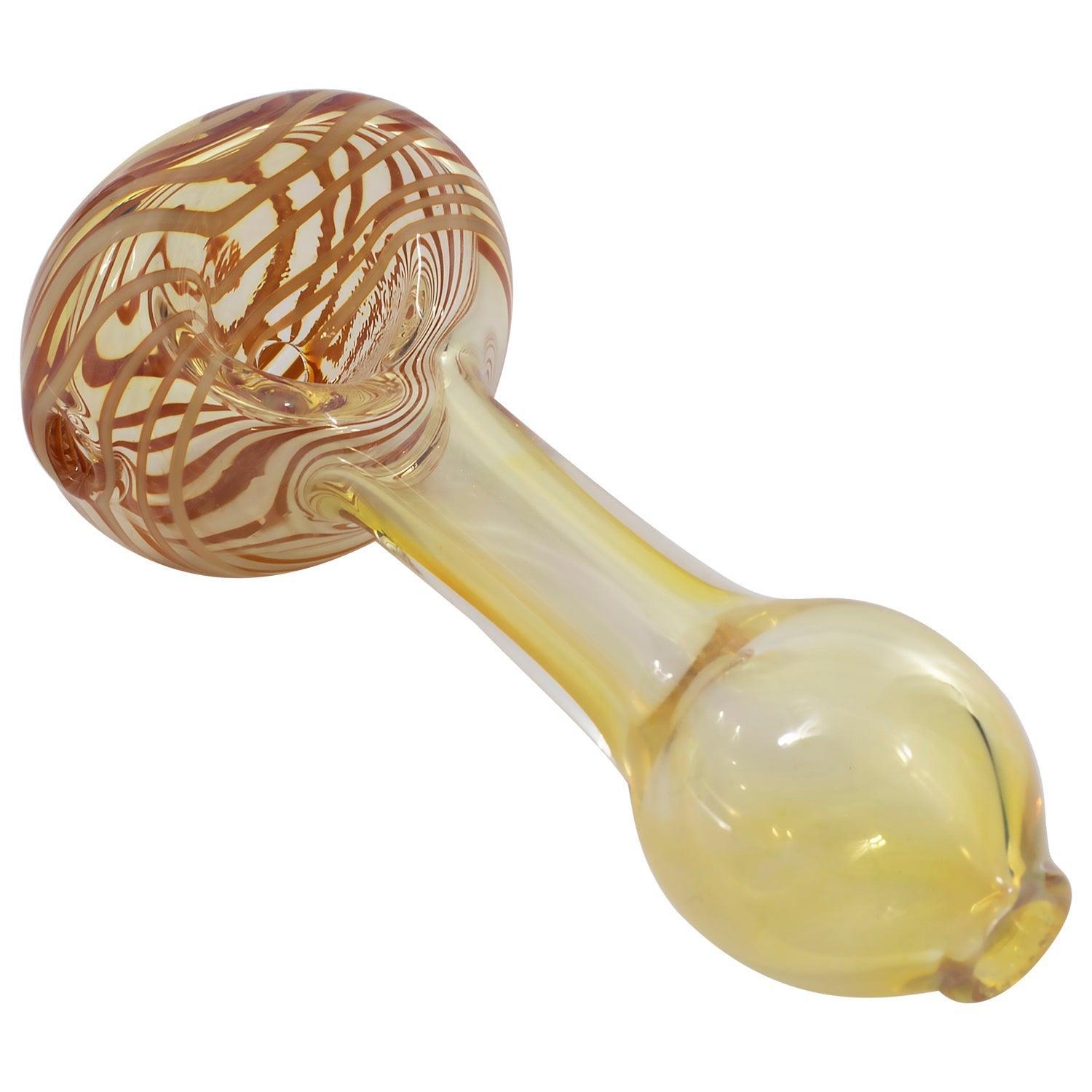 LA Pipes Spiral-Head Color Changing Glass Spoon Pipe - SmokeWeed.com