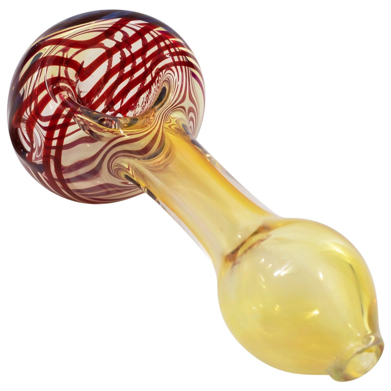 LA Pipes Spiral-Head Color Changing Glass Spoon Pipe - SmokeWeed.com