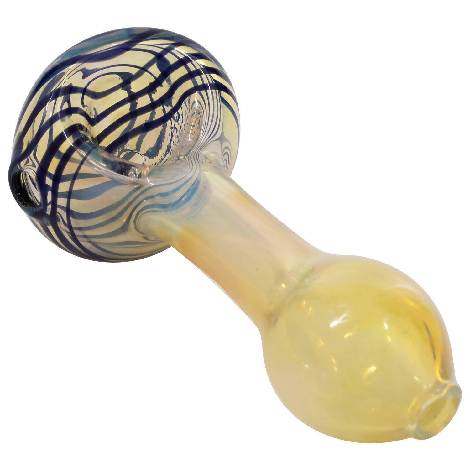 LA Pipes Spiral-Head Color Changing Glass Spoon Pipe - SmokeWeed.com