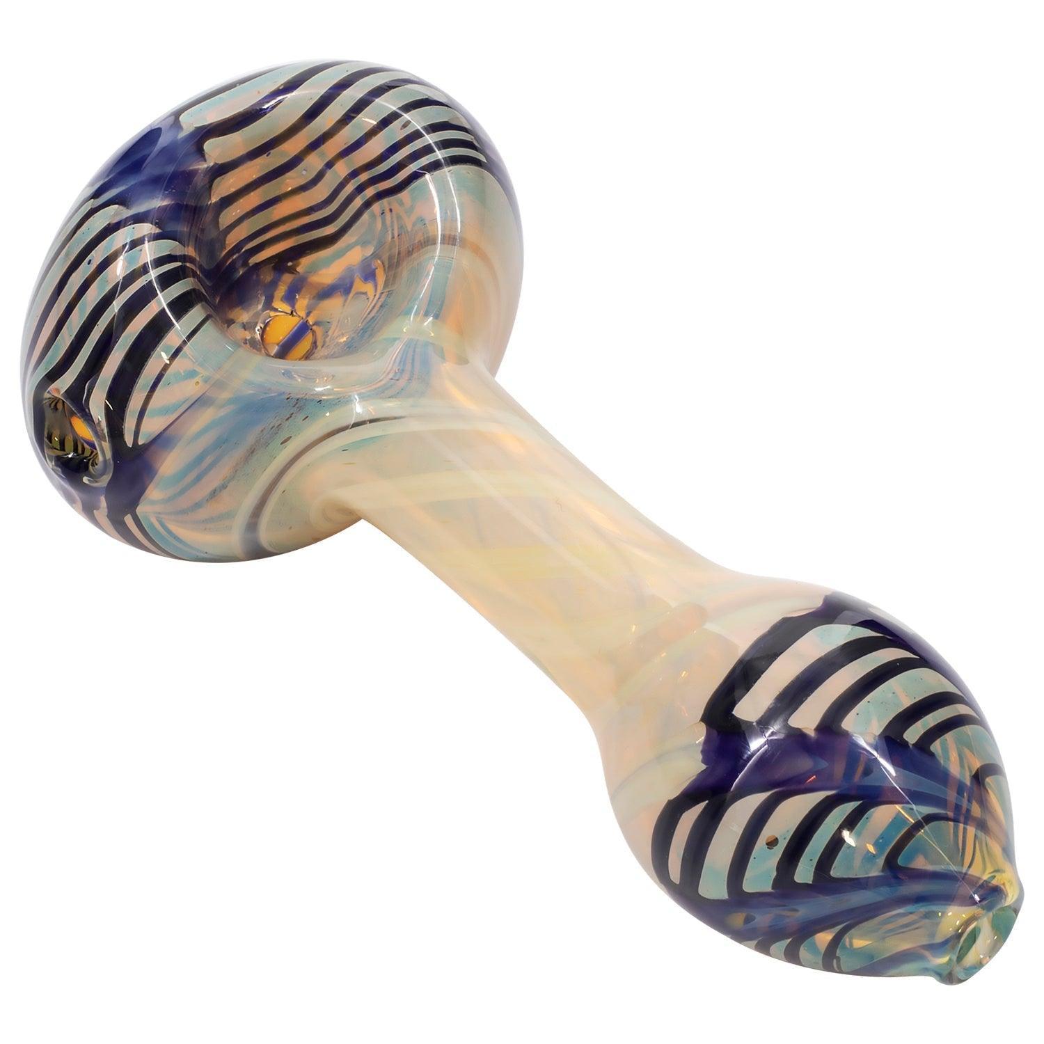 LA Pipes Twisty Cane Spoon Glass Pipe (Various Colors) - SmokeWeed.com