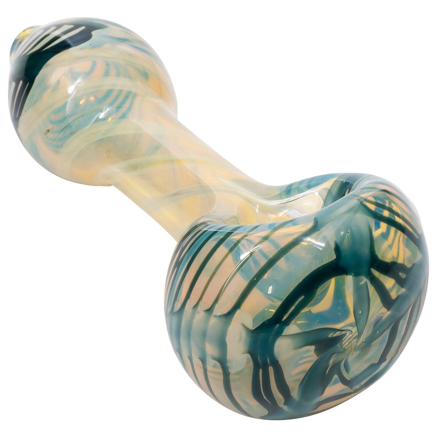 LA Pipes Twisty Cane Spoon Glass Pipe (Various Colors) - SmokeWeed.com
