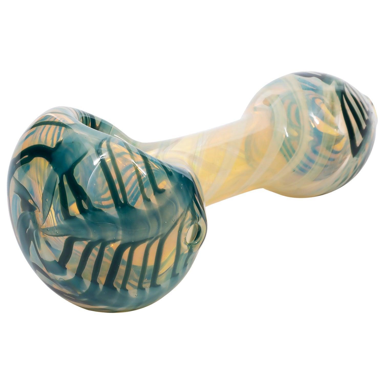 LA Pipes Twisty Cane Spoon Glass Pipe (Various Colors) - SmokeWeed.com