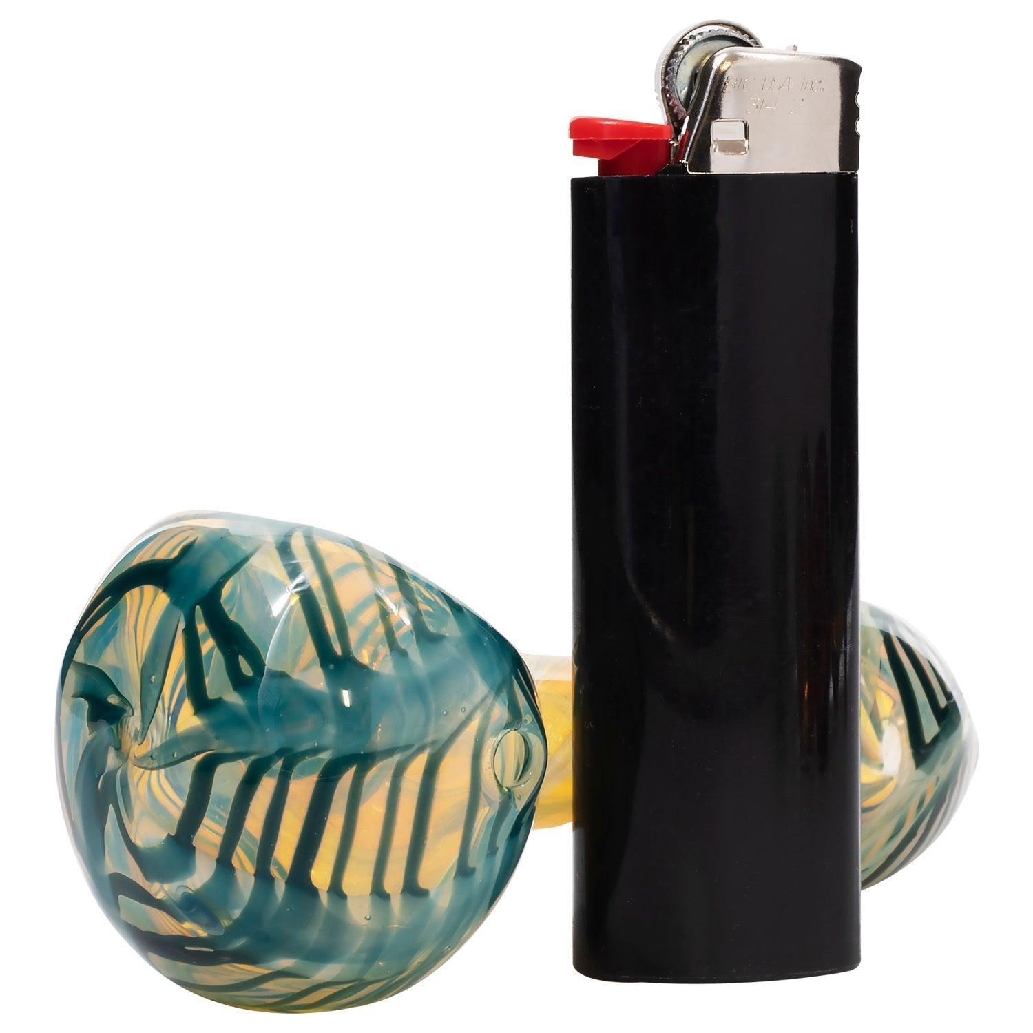 LA Pipes Twisty Cane Spoon Glass Pipe (Various Colors) - SmokeWeed.com