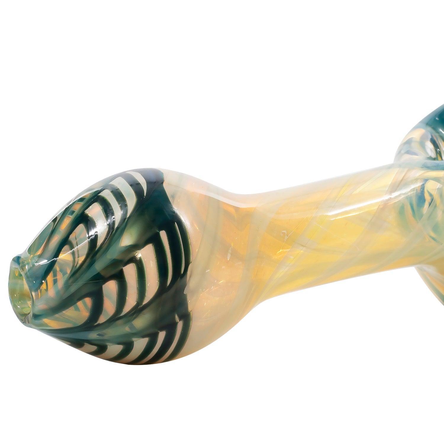 LA Pipes Twisty Cane Spoon Glass Pipe (Various Colors) - SmokeWeed.com