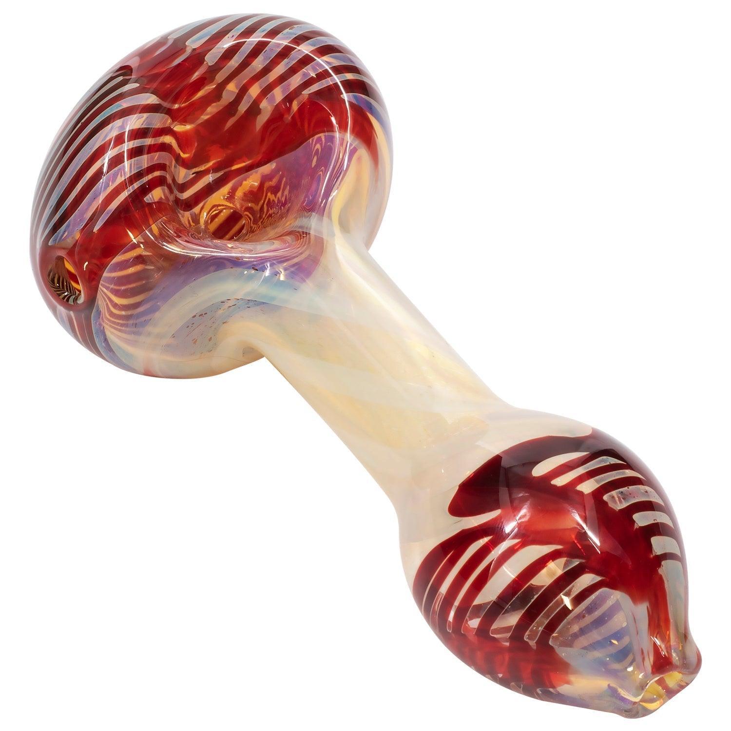 LA Pipes Twisty Cane Spoon Glass Pipe (Various Colors) - SmokeWeed.com