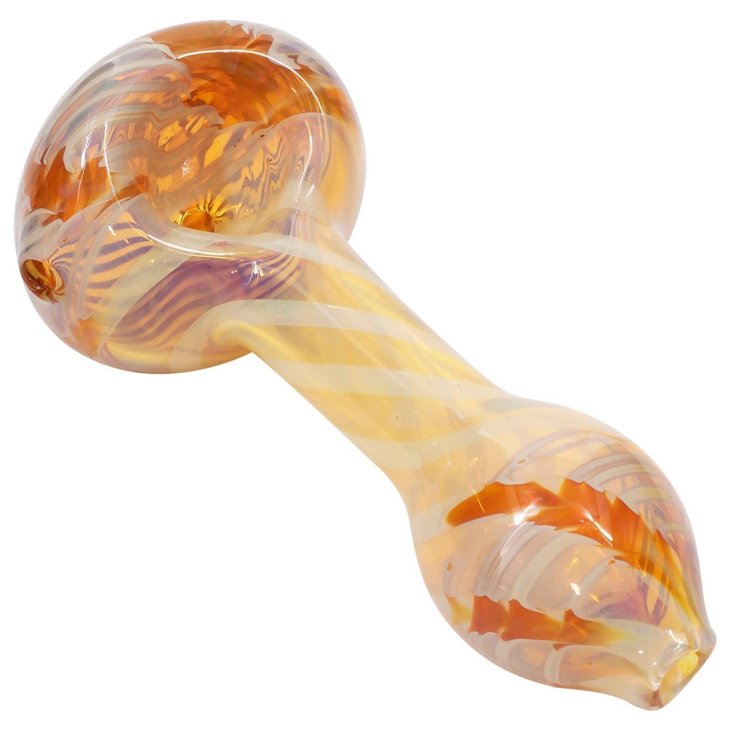 LA Pipes Twisty Cane Spoon Glass Pipe (Various Colors) - SmokeWeed.com