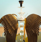 Lavoo Arch Angel GLass Hookah with Metal Wings Stand - Hand Blow and Made in USA - SmokeWeed.com