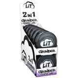 LiT 2-In-1 Acrylic Grinder & Stash Jar - 2.25" / Black 12PC DISPLAY - - SmokeWeed.com