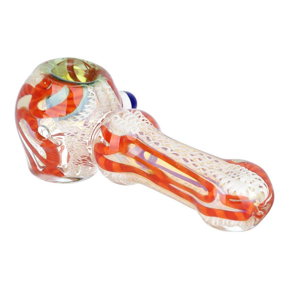 Luscious Lace Glass Spoon Pipe - 4.25" / Colors Vary - SmokeWeed.com