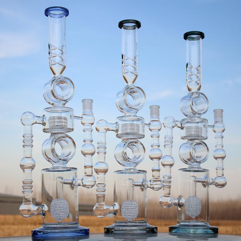 Massive Approx. 22 Inch Dual Perc Recycler Style Water Pipe - SmokeWeed.com