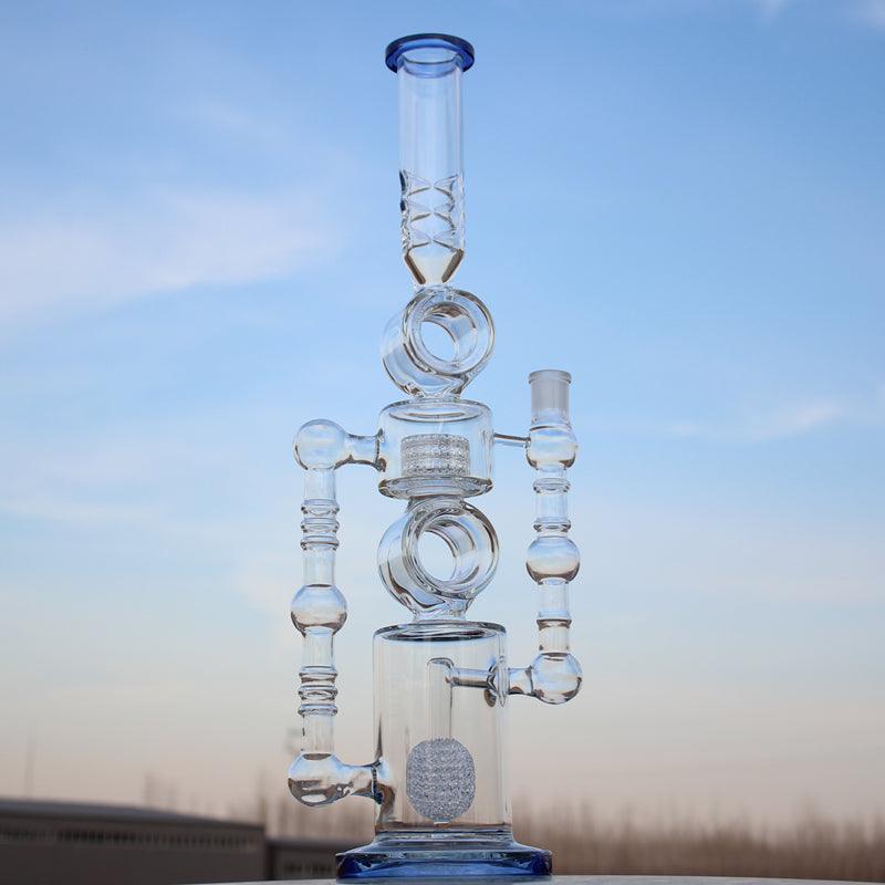 Massive Approx. 22 Inch Dual Perc Recycler Style Water Pipe - SmokeWeed.com