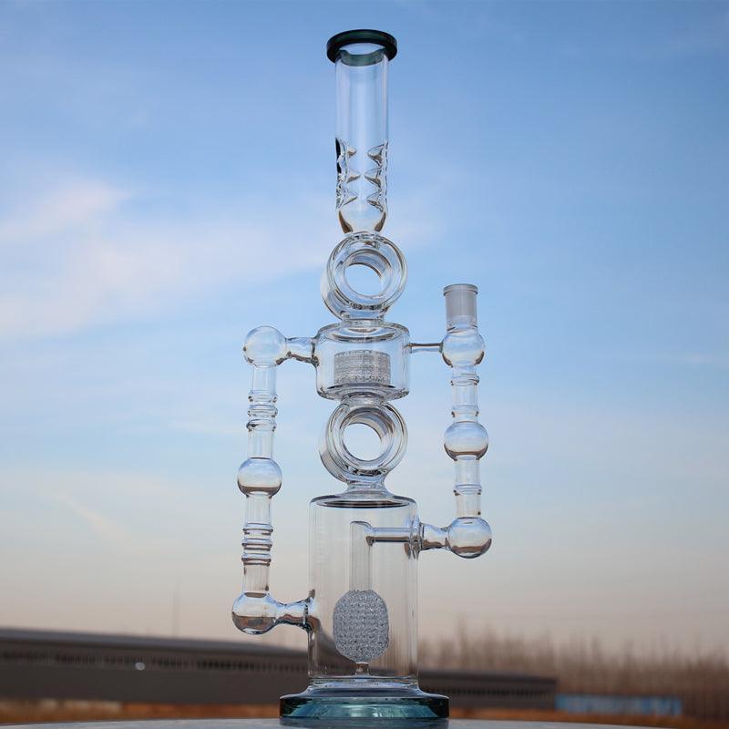 Massive Approx. 22 Inch Dual Perc Recycler Style Water Pipe - SmokeWeed.com