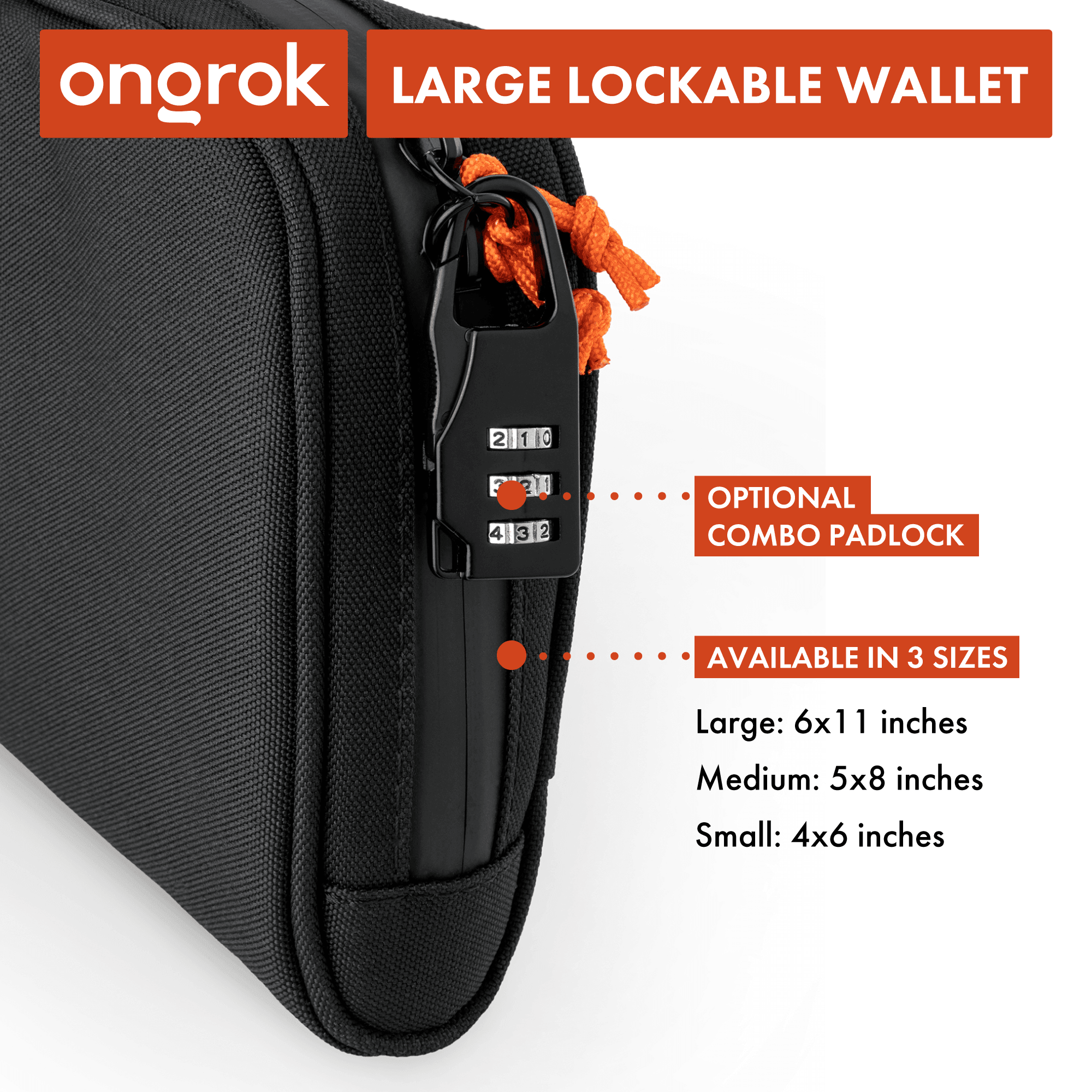 Ongrok Carbon-lined Wallets with Combination Lock V 2.0 | 3" Sizes (Small, Medium, Large) - SmokeWeed.com