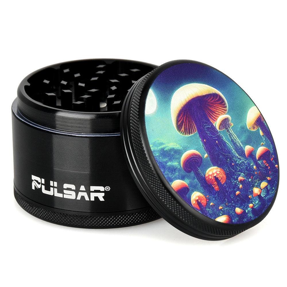 Pulsar Artist Series Metal Grinder - Planet Fungi / 4pc / 2.5" - SmokeWeed.com