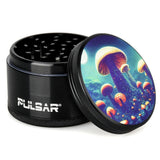 Pulsar Artist Series Metal Grinder - Planet Fungi / 4pc / 2.5" - SmokeWeed.com